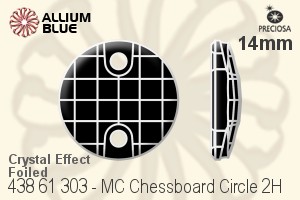 Preciosa MC Chessboard Circle 2H Sew-on Stone (438 61 303) 14mm - Crystal Effect With Dura™ Foiling