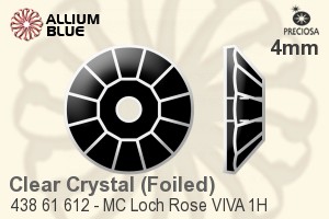 寶仕奧莎 機切Loch 玫瑰 VIVA 1H 手縫石 (438 61 612) 4mm - 透明白色 銀箔底 - 關閉視窗 >> 可點擊圖片