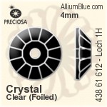 Preciosa MC Loch Rose VIVA 1H Sew-on Stone (438 61 612) 4mm - Crystal (Coated) With Silver Foiling