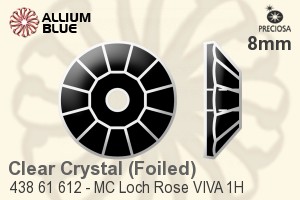 Preciosa MC Loch Rose VIVA 1H Sew-on Stone (438 61 612) 8mm - Clear Crystal With Silver Foiling - Haga Click en la Imagen para Cerrar