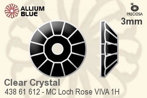 Preciosa MC Loch Rose VIVA 1H Sew-on Stone (438 61 612) 3mm - Clear Crystal Unfoiled