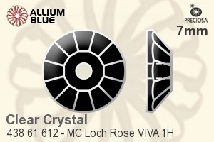寶仕奧莎 機切Loch 玫瑰 VIVA 1H 手縫石 (438 61 612) 7mm - 透明白色 無水銀底 - 關閉視窗 >> 可點擊圖片