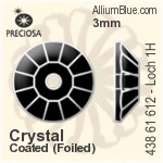 Preciosa MC Loch Rose VIVA 1H Sew-on Stone (438 61 612) 4mm - Crystal Effect Unfoiled