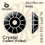 Preciosa MC Loch Rose VIVA 1H Sew-on Stone (438 61 612) 4mm - Crystal Effect With Silver Foiling