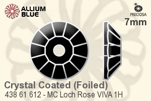 寶仕奧莎 機切Loch 玫瑰 VIVA 1H 手縫石 (438 61 612) 7mm - 白色（鍍膜） 銀箔底 - 關閉視窗 >> 可點擊圖片