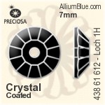 Preciosa MC Loch Rose VIVA 1H Sew-on Stone (438 61 612) 8mm - Clear Crystal With Silver Foiling
