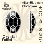 寶仕奧莎 機切橢圓形 301 2H 手縫石 (438 62 301) 10x7mm - 白色（鍍膜） 銀箔底