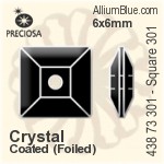 寶仕奧莎 機切正方形 301 手縫石 (438 73 301) 8x8mm - 白色（鍍膜） 銀箔底