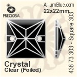寶仕奧莎 機切正方形 303 2H 手縫石 (438 73 303) 16x16mm - 透明白色 銀箔底