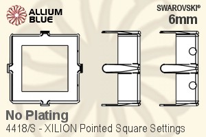 Swarovski XILION Pointed Square Settings (4418/S) 6mm - No Plating