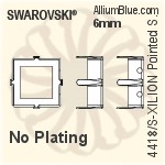 Swarovski XILION Pointed Square Settings (4418/S) 8mm - No Plating