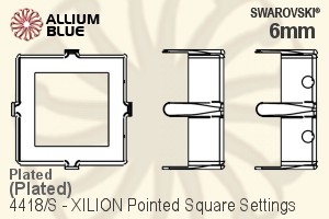 スワロフスキー XILION Pointed Squareファンシーストーン石座 (4418/S) 6mm - メッキ