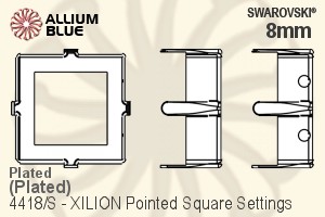 施華洛世奇XILION施亮Pointed 正方形花式石爪托 (4418/S) 8mm - 鍍面 - 關閉視窗 >> 可點擊圖片