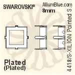 Swarovski XILION Pointed Square Settings (4418/S) 8mm - Plated