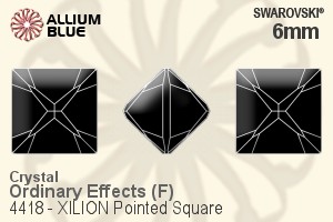施华洛世奇XILION施亮Pointed 正方形 花式石 (4418) 6mm - 白色（半涂层） 白金水银底
