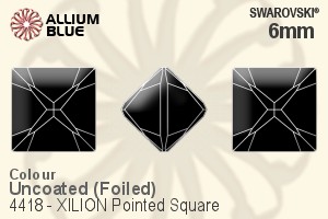 Swarovski XILION Pointed Square Fancy Stone (4418) 6mm - Color With Platinum Foiling