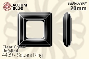 Swarovski Square Ring Fancy Stone (4439) 20mm - Clear Crystal Unfoiled - Haga Click en la Imagen para Cerrar