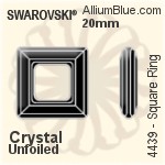 施华洛世奇 正方形 Ring 花式石 (4439) 20mm - 透明白色 无水银底