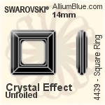 施华洛世奇 正方形 Ring 花式石 (4439) 14mm - 白色（半涂层） 无水银底