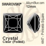 Swarovski Princess Square Fancy Stone (4447) 10mm - Clear Crystal With Platinum Foiling