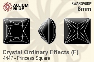 Swarovski Princess Square Fancy Stone (4447) 8mm - Crystal Effect With Platinum Foiling