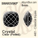 Swarovski Classical Square Fancy Stone (4461) 12mm - Crystal Effect With Platinum Foiling