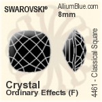 Swarovski Classical Square Fancy Stone (4461) 8mm - Clear Crystal With Platinum Foiling