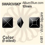 施華洛世奇 Vision 正方形花式石爪托 (4481/S) 12mm - 鍍面