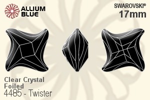 Swarovski Twister Fancy Stone (4485) 17mm - Clear Crystal With Platinum Foiling - Click Image to Close