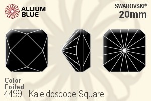 スワロフスキー Kaleidoscope Square ファンシーストーン (4499) 20mm - カラー 裏面プラチナフォイル