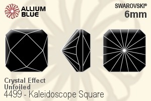スワロフスキー Kaleidoscope Square ファンシーストーン (4499) 6mm - クリスタル エフェクト 裏面にホイル無し