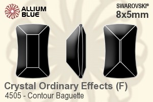 Swarovski Contour Baguette Fancy Stone (4505) 8x5mm - Crystal Effect With Platinum Foiling - Click Image to Close