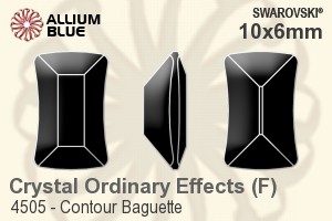 Swarovski Contour Baguette Fancy Stone (4505) 10x6mm - Crystal Effect With Platinum Foiling