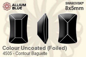 Swarovski Contour Baguette Fancy Stone (4505) 8x5mm - Colour (Uncoated) With Platinum Foiling - 關閉視窗 >> 可點擊圖片