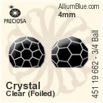 寶仕奧莎 機切3/4 Ball Regular Cut 平底石 (451 19 662) 4mm - 透明白色 鋁層底