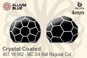 Preciosa MC 3/4 Ball Regular Cut Flat-Back Stone (451 19 662) 4mm - Crystal Effect Unfoiled - Click Image to Close