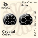 Preciosa MC 3/4 Ball Regular Cut Fancy Stone (451 19 662) 6mm - Clear Crystal With Aluminum Foiling