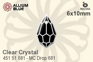 Preciosa MC Drop 681 Pendant (451 51 681) 6x10mm - Clear Crystal - Click Image to Close