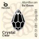 Preciosa MC Drop 681 Pendant (451 51 681) 9x15mm - Clear Crystal
