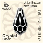 Preciosa MC Drop 984 Pendant (451 51 984) 5.5x11mm - Crystal Effect