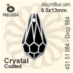 Preciosa MC Drop 984 Pendant (451 51 984) 6.5x13mm - Crystal (Coated)