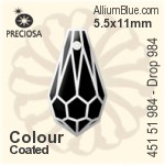 Preciosa プレシオサ MC マシーンカットDrop 984 ペンダント (451 51 984) 5.5x11mm - カラー（コーティング）