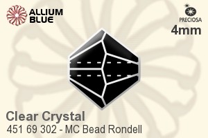 Preciosa MC Bead Rondell (451 69 302) 3.6x4mm - Clear Crystal