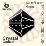 Preciosa MC Bead Rondell (451 69 302) 3.6x4mm - Crystal (Surface Effect)