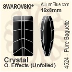Swarovski Pure Baguette Fancy Stone (4524) 16x8mm - Crystal Effect With Platinum Foiling