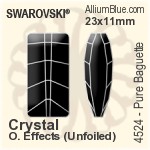 Swarovski Pure Baguette Fancy Stone (4524) 23x11mm - Crystal Effect Unfoiled