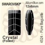 Swarovski Pure Baguette Fancy Stone (4524) 16x8mm - Crystal Effect With Platinum Foiling