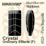 Swarovski Pure Baguette Fancy Stone (4524) 12x6mm - Clear Crystal With Platinum Foiling