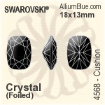 Swarovski Cushion Fancy Stone (4568) 18x13mm - Clear Crystal With Platinum Foiling