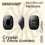 Swarovski Cushion Fancy Stone (4568) 18x13mm - Crystal Effect With Platinum Foiling